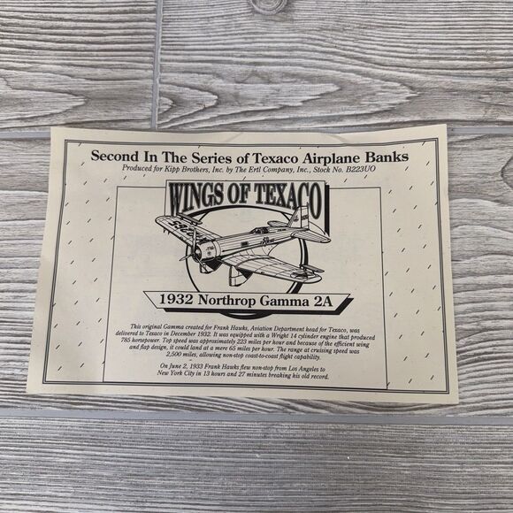 Wings of Texaco 1932 Northrop Gamma DIE-CAST METAL BANK Silver 2nd in Series - Picture 12 of 15